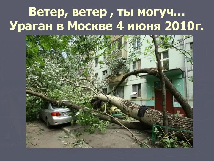 Ветер, ветер , ты могуч… Ураган в Москве 4 июня 2010г.