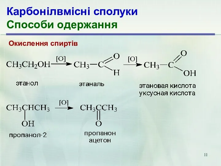 Карбонілвмісні сполуки Способи одержання Окислення спиртів