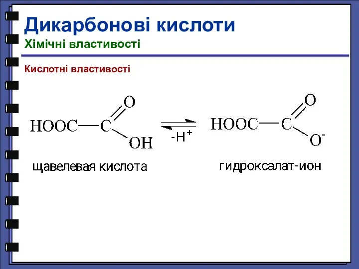 Дикарбонові кислоти Хімічні властивості Кислотні властивості