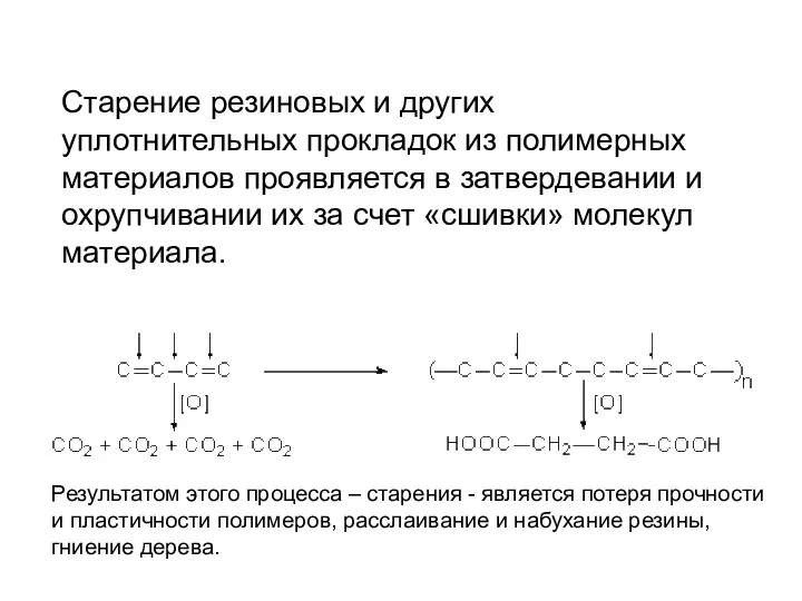 Старение резиновых и других уплотнительных прокладок из полимерных материалов проявляется в