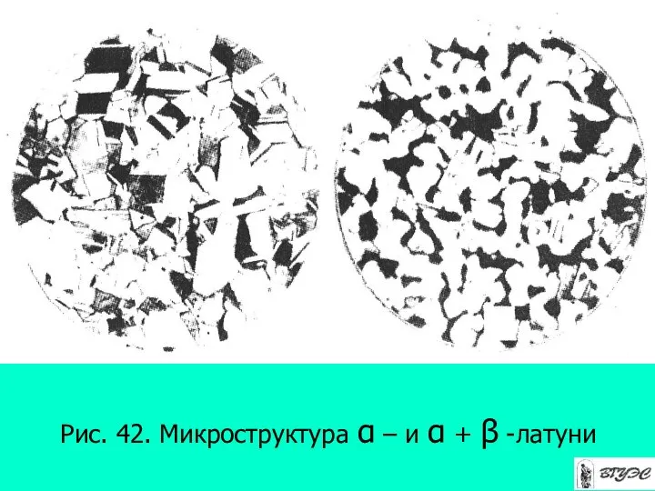 Рис. 42. Микроструктура α – и α + β -латуни