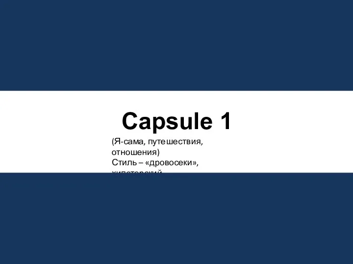 Capsule 1 (Я-сама, путешествия, отношения) Стиль – «дровосеки», хипстерский