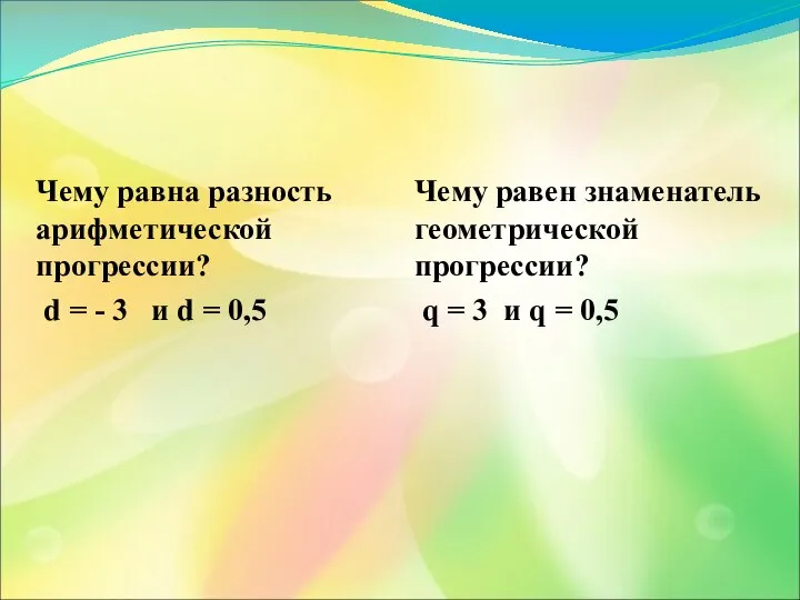 Чему равна разность арифметической прогрессии? d = - 3 и d