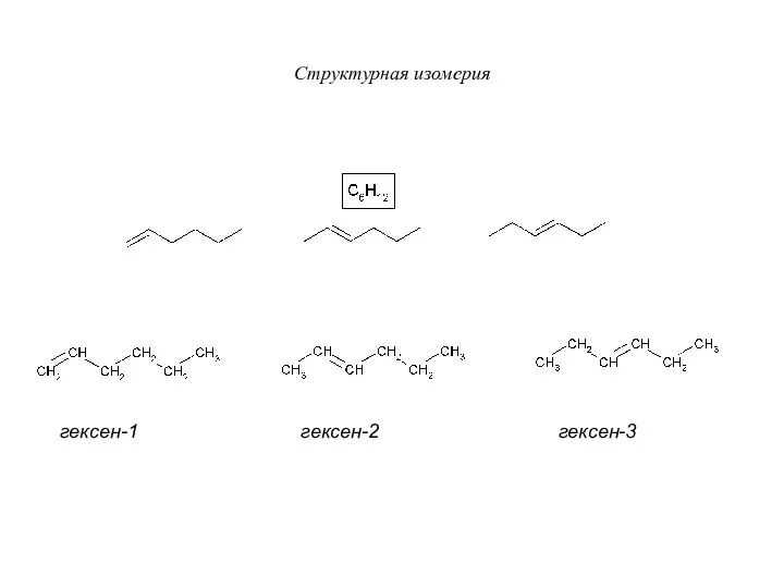 Структурная изомерия гексен-1 гексен-2 гексен-3