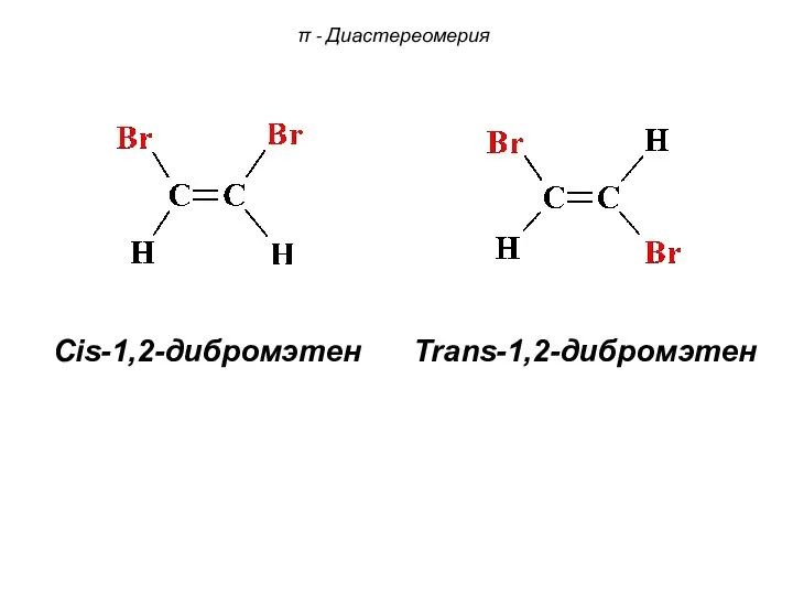 Cis-1,2-дибромэтен Trans-1,2-дибромэтен π - Диастереомерия