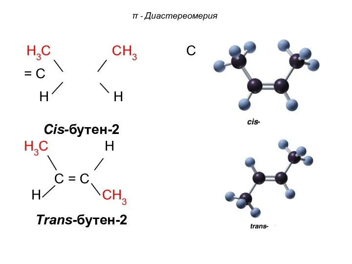 H3C CH3 C = C H H Cis-бутен-2 H3C H C