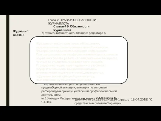 7) ставить в известность главного редактора о возможных исках и предъявлении