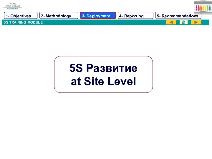 5S TRAINING MODULE 5S Развитие at Site Level 1- Objectives 2-