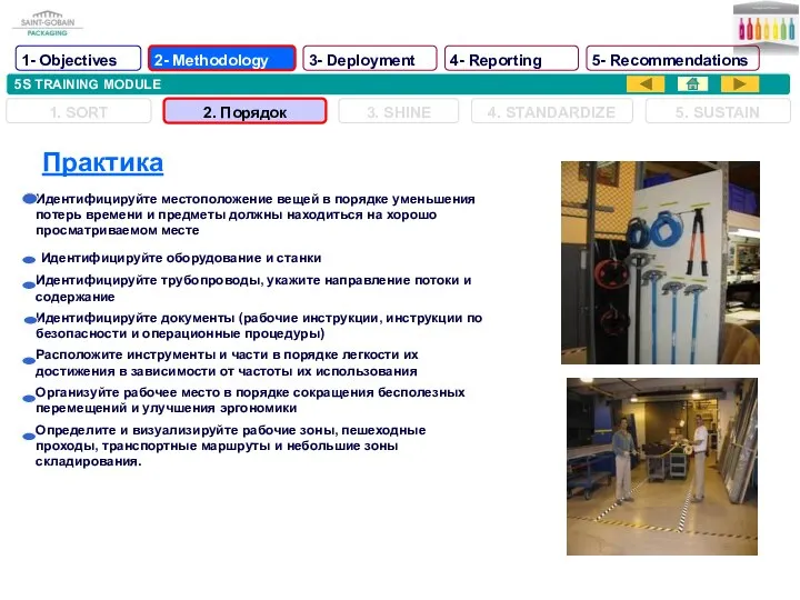 5S TRAINING MODULE Практика Идентифицируйте местоположение вещей в порядке уменьшения потерь