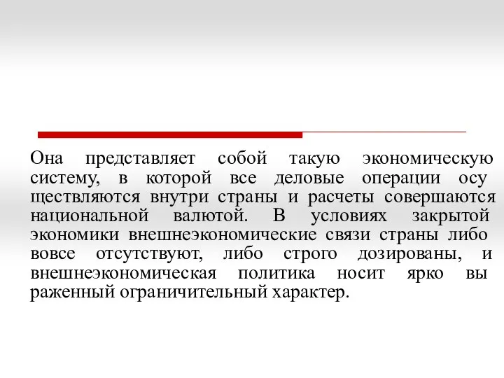 Она представляет собой такую экономическую систему, в которой все деловые операции