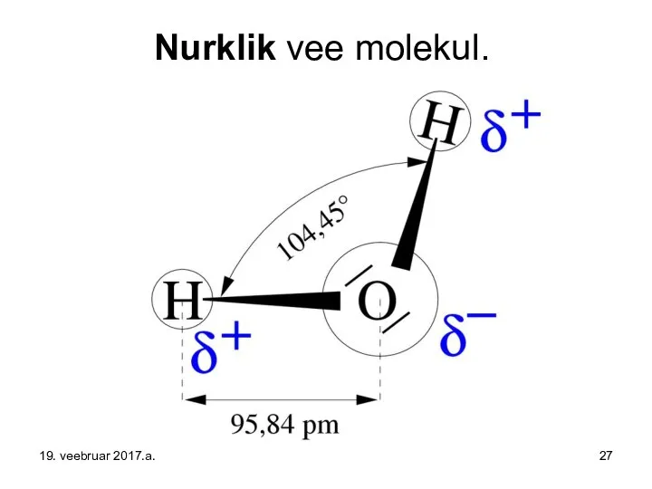 Nurklik vee molekul. 19. veebruar 2017.a.