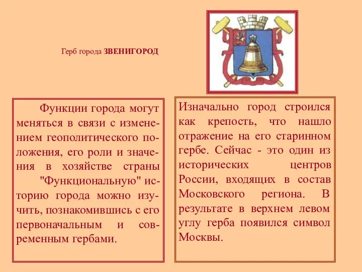 Функции города могут меняться в связи с измене-нием геополитического по-ложения, его