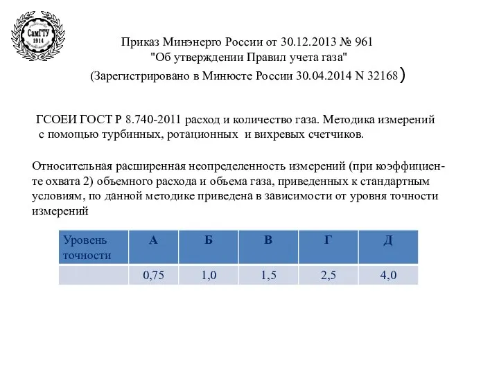 Приказ Минэнерго России от 30.12.2013 № 961 "Об утверждении Правил учета