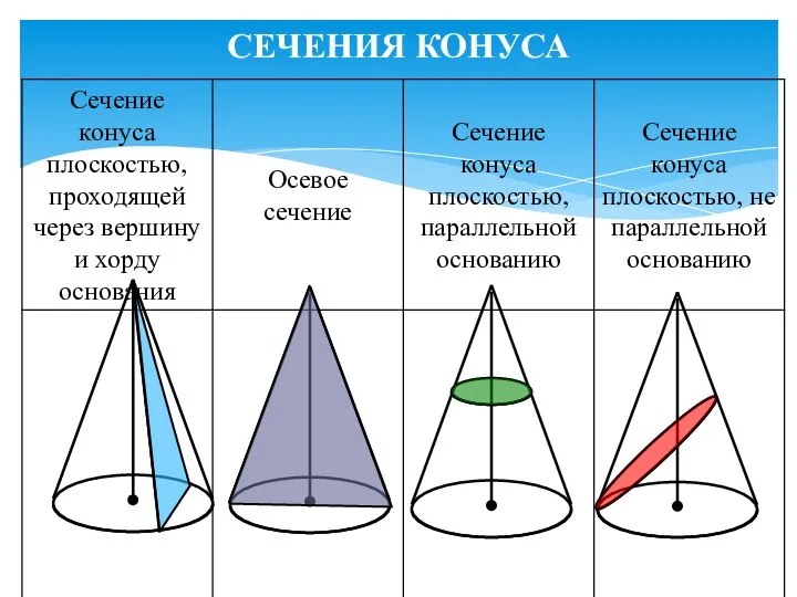 СЕЧЕНИЯ КОНУСА