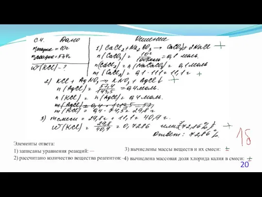 Элементы ответа: 1) записаны уравнения реакций: 2) рассчитано количество вещества реагентов: