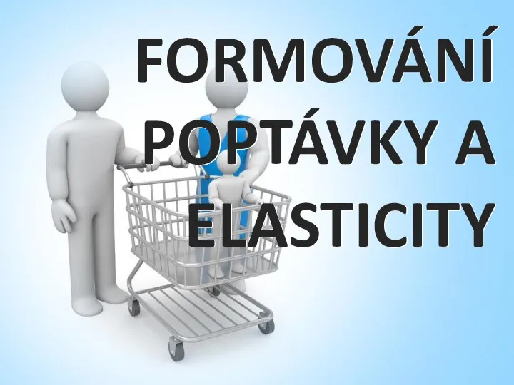 FORMOVÁNÍ POPTÁVKY A ELASTICITY