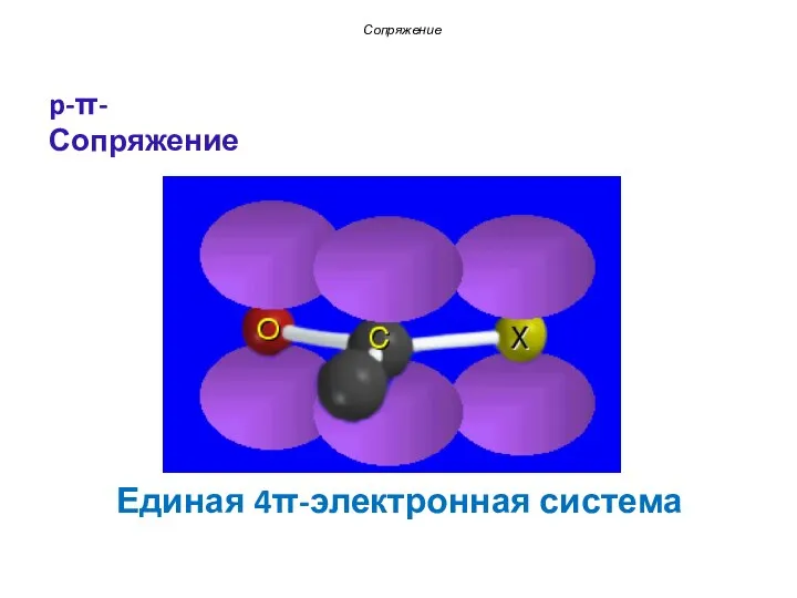 Единая 4π-электронная система Сопряжение p-π-Сопряжение