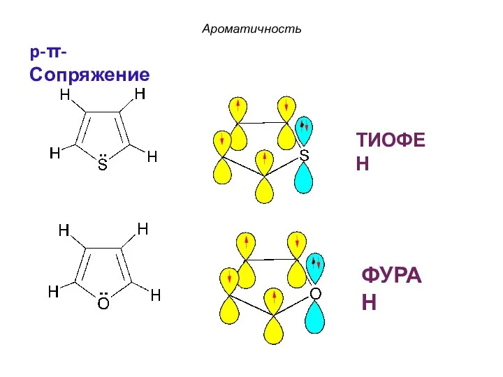 ФУРАН ТИОФЕН Ароматичность p-π-Сопряжение