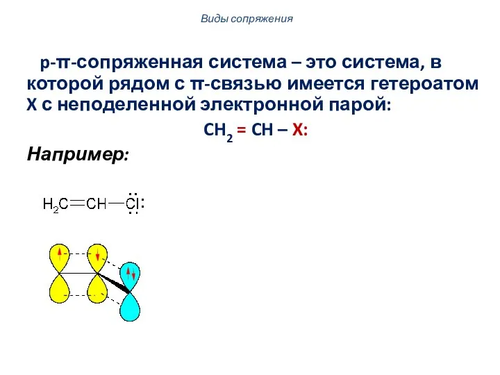 p-π-сопряженная система – это система, в которой рядом с π-связью имеется