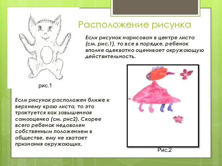 Если рисунок нарисован в центре листа (см. рис.1), то все в