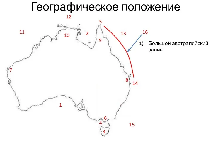 Географическое положение Большой австралийский залив 1 2 3 4 5 6
