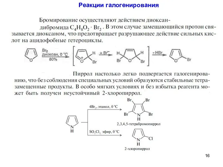 Реакции галогенирования