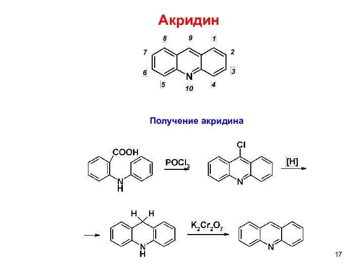 Акридин Получение акридина