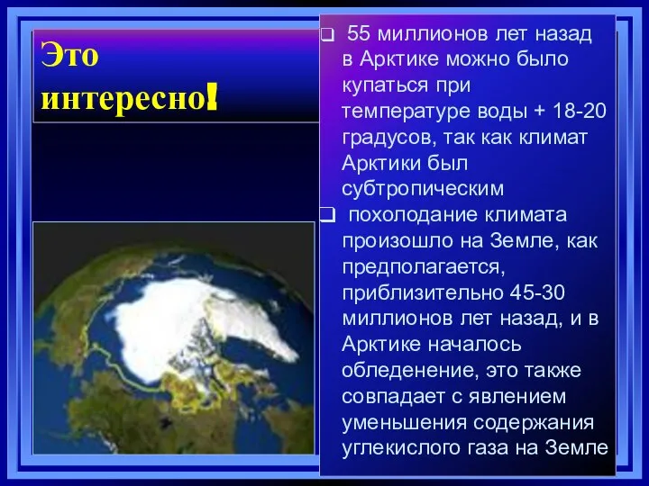 55 миллионов лет назад в Арктике можно было купаться при температуре