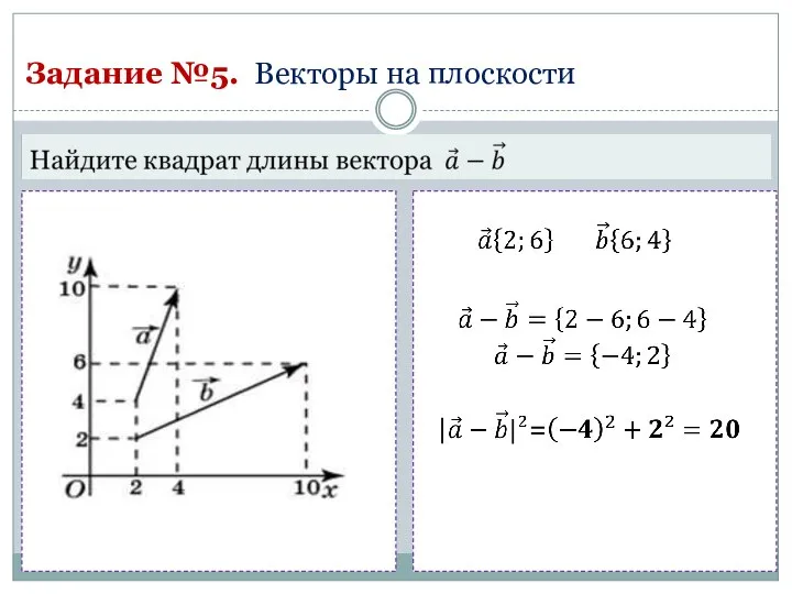 Задание №5. Векторы на плоскости