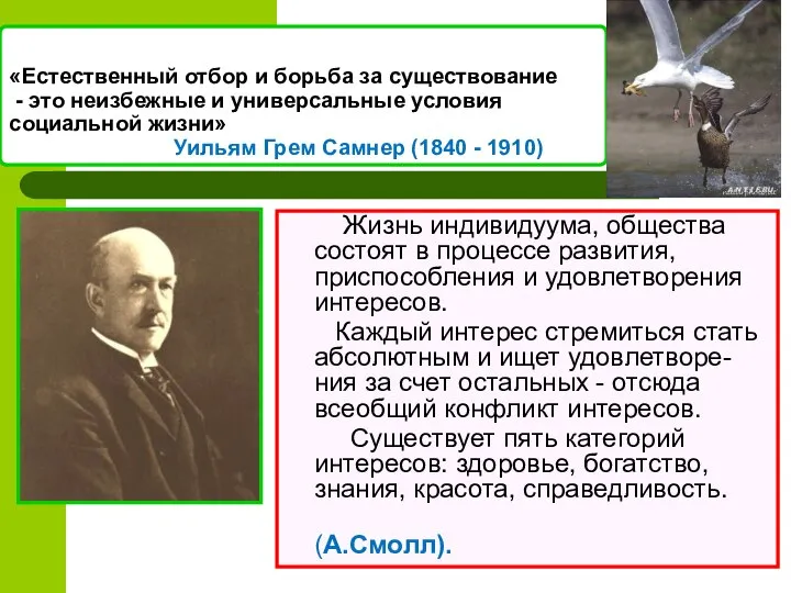 «Естественный отбор и борьба за существование - это неизбежные и универсальные