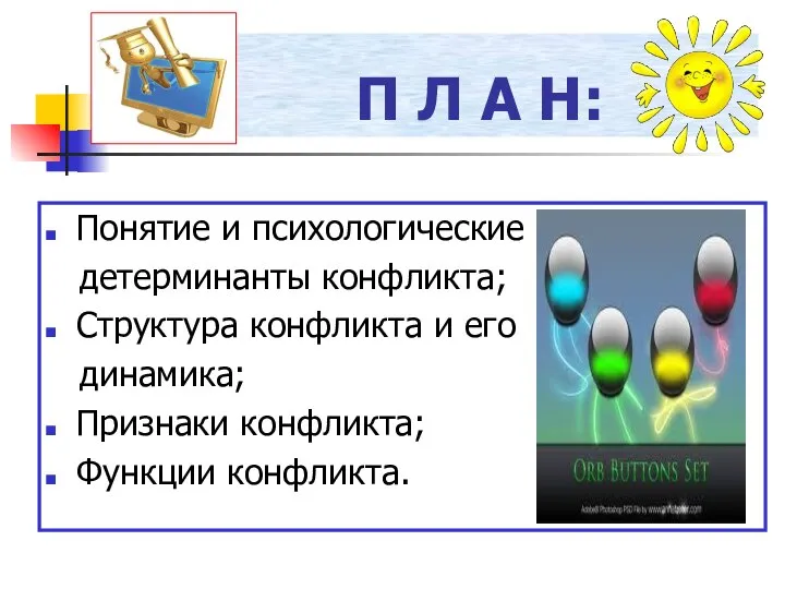 П Л А Н: Понятие и психологические детерминанты конфликта; Структура конфликта