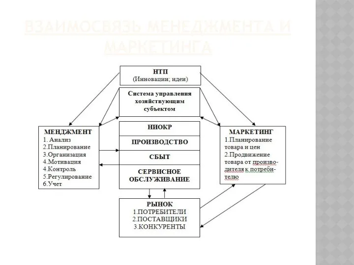 ВЗАИМОСВЯЗЬ МЕНЕДЖМЕНТА И МАРКЕТИНГА