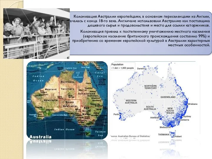 Колонизация Австралии европейцами, в основном переселенцами из Англии, началась с конца