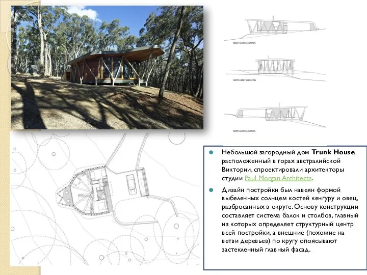 Небольшой загородный дом Trunk House, расположенный в горах австралийской Виктории, спроектировали