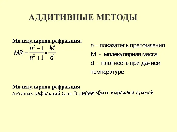 АДДИТИВНЫЕ МЕТОДЫ