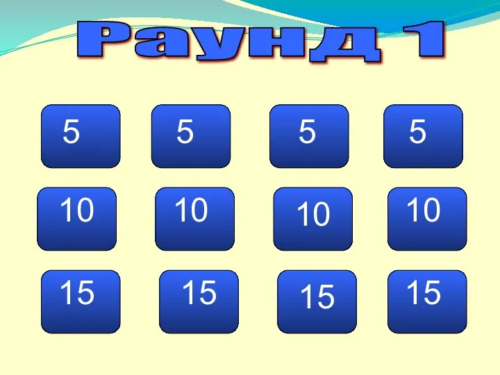 Раунд 1 5 5 5 5 10 10 10 10 15 15 15 15