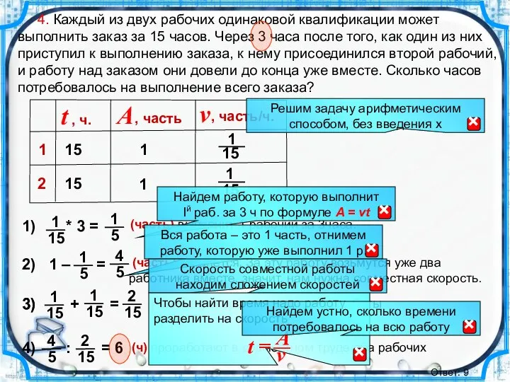 4. Каждый из двух рабочих одинаковой квалификации может выполнить заказ за