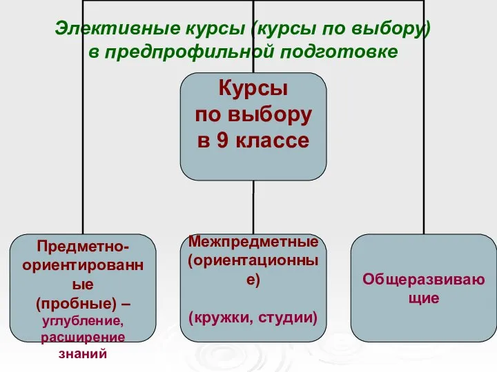 Элективные курсы (курсы по выбору) в предпрофильной подготовке