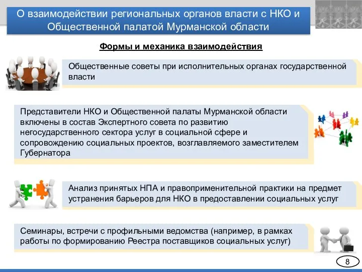 О взаимодействии региональных органов власти с НКО и Общественной палатой Мурманской