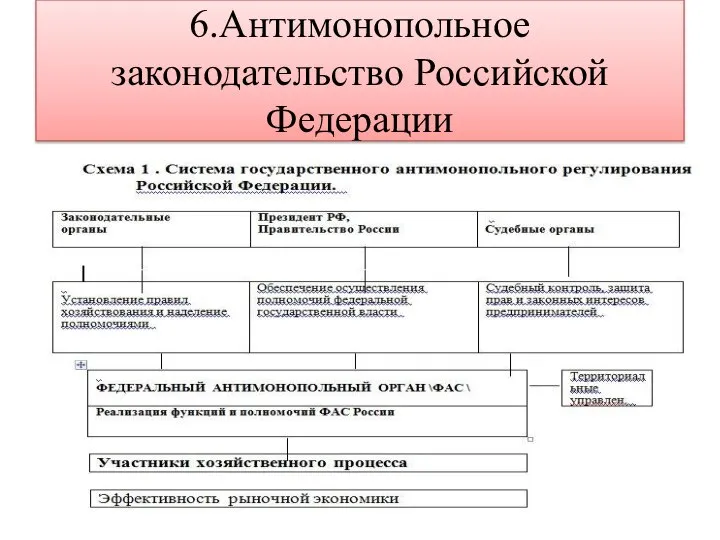 6.Антимонопольное законодательство Российской Федерации