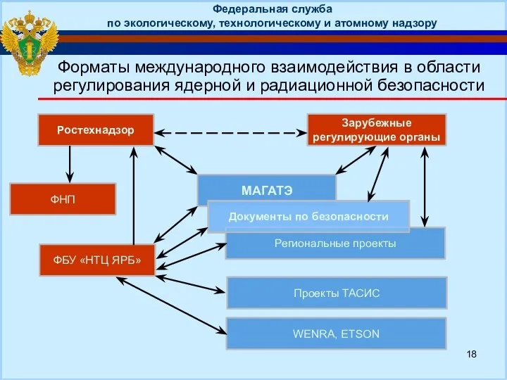 Форматы международного взаимодействия в области регулирования ядерной и радиационной безопасности Ростехнадзор