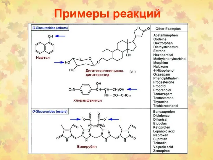 Примеры реакций