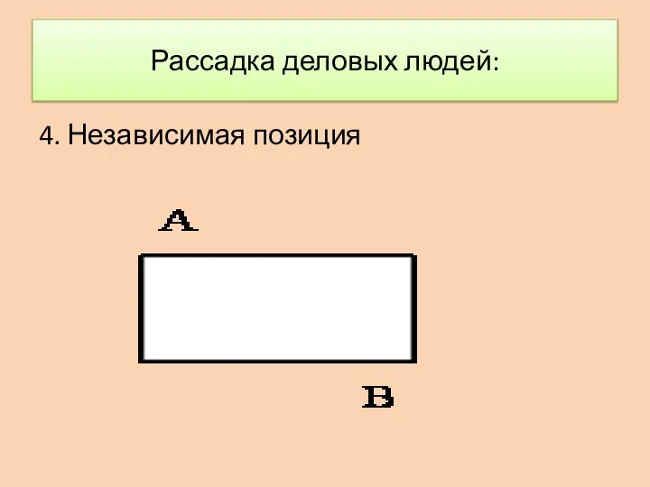 Рассадка деловых людей: 4. Независимая позиция