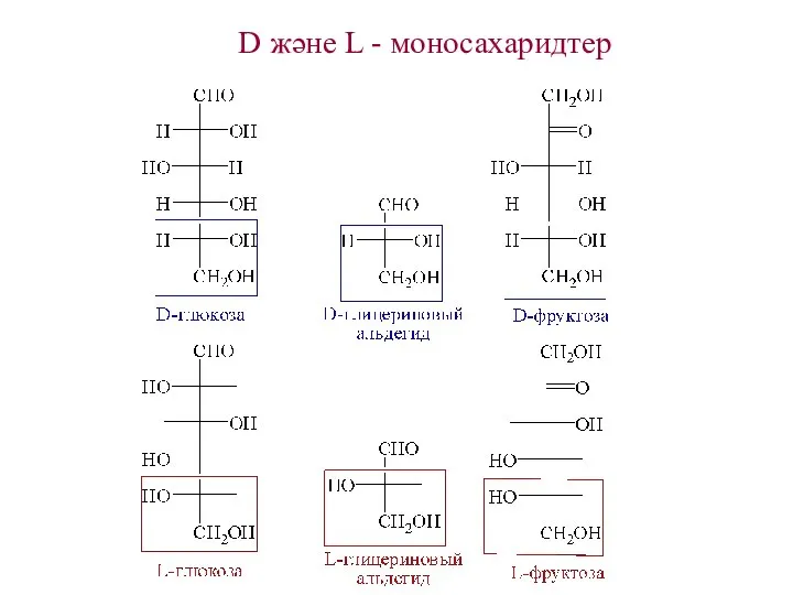 D және L - моносахаридтер