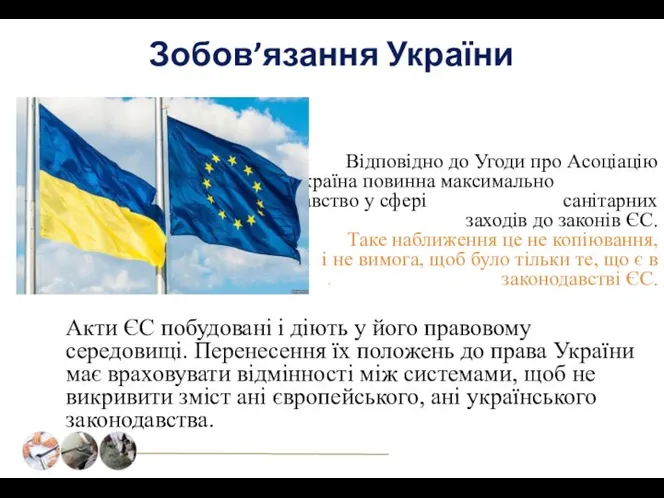 Зобов’язання України Відповідно до Угоди про Асоціацію (ст. 59), Україна повинна