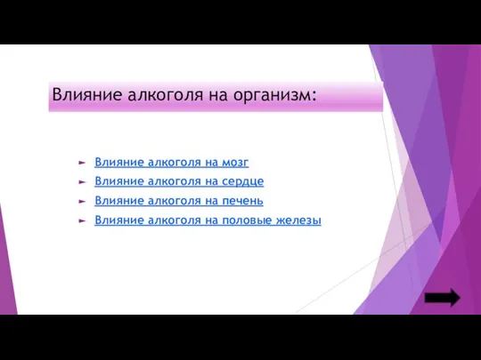 Влияние алкоголя на организм: Влияние алкоголя на мозг Влияние алкоголя на