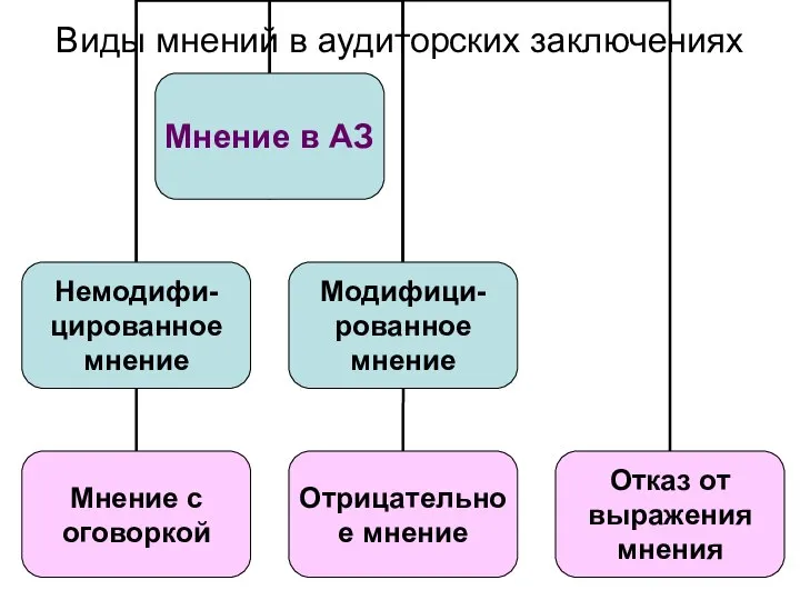 Виды мнений в аудиторских заключениях