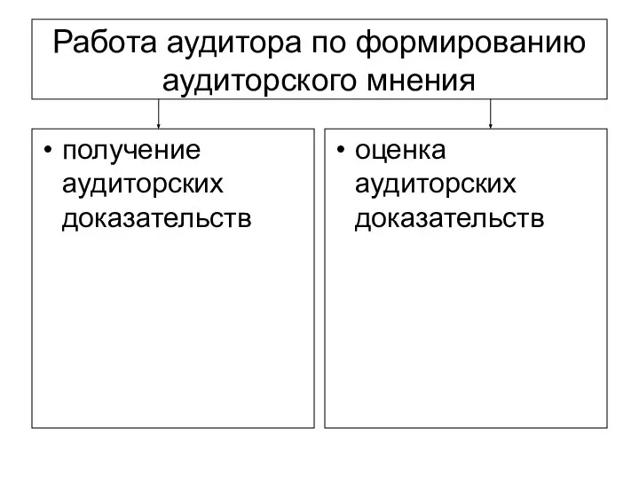 Работа аудитора по формированию аудиторского мнения получение аудиторских доказательств оценка аудиторских доказательств