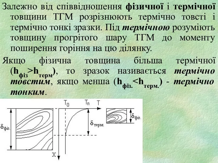 Залежно від співвідношення фізичної і термічної товщини ТГМ розрізнюють термічно товсті