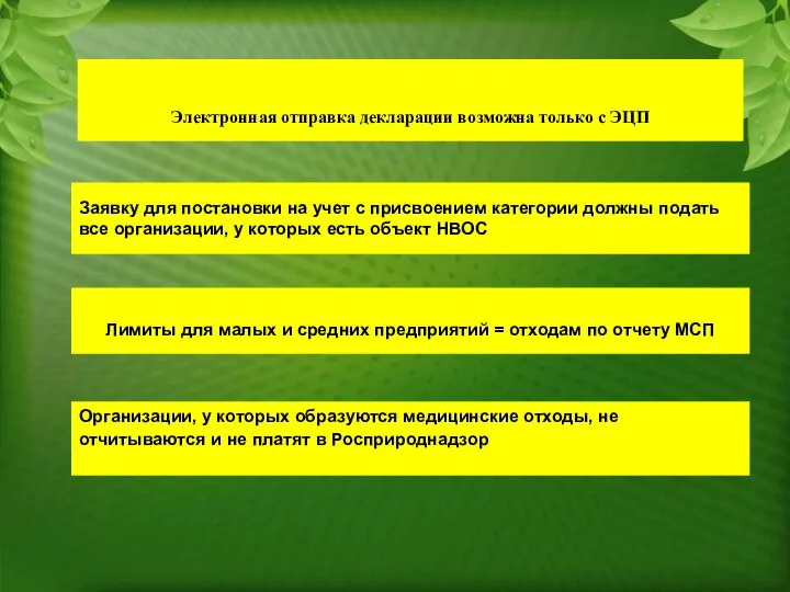 Электронная отправка декларации возможна только с ЭЦП Заявку для постановки на